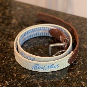 PETER MILLAR Men’s Leather Cotton Golf Belt Sea Island Resort size 38